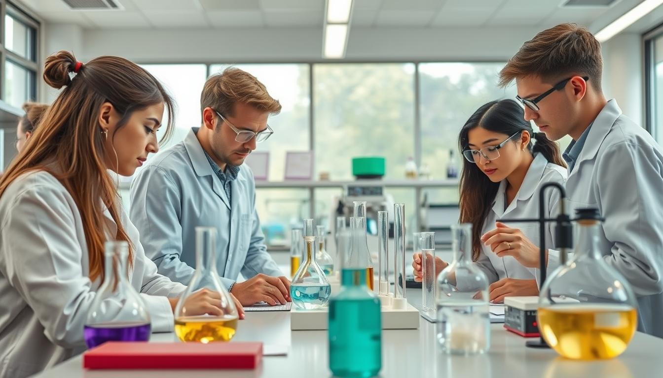 Students collaborating in study space