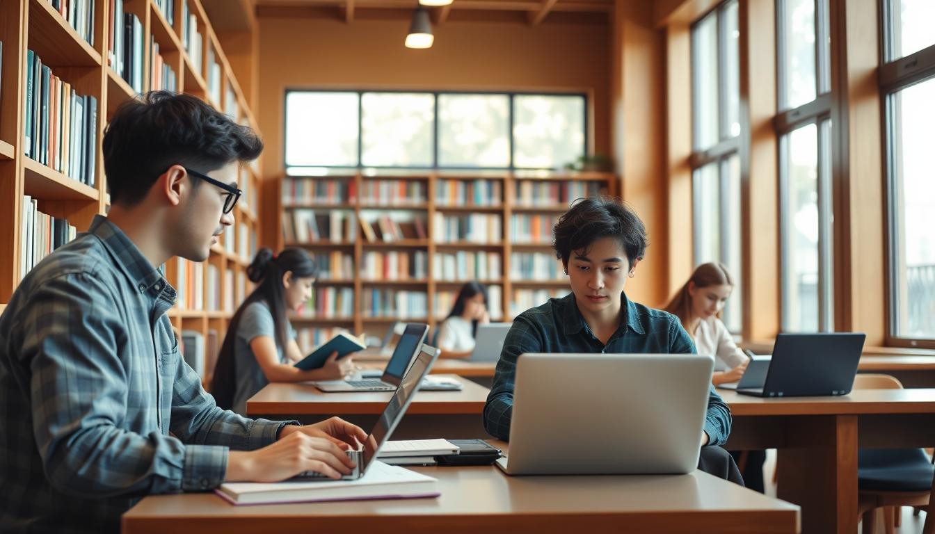 Students working in research laboratory